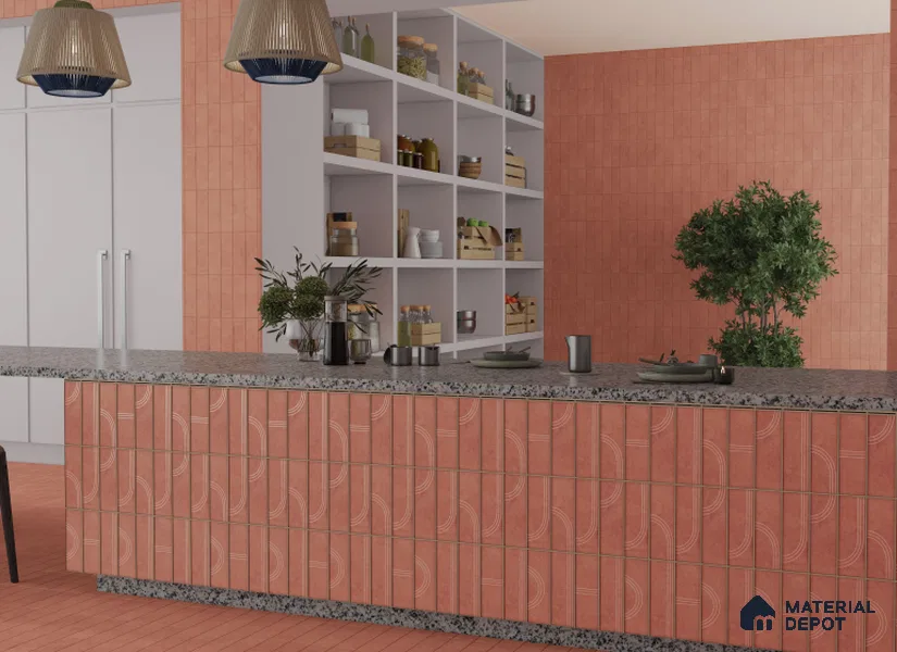 Subway Wall Tile TL 05978 Opal Pinot Decor 225 x 75 mm Vitrified Glue Matte Finish - 9 mm | Suitable For Bathroom, Kitchen | 2 mm Spacer is Mandatory (Sample)