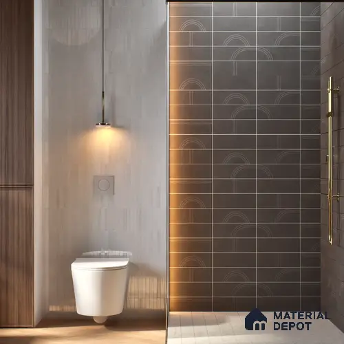 Subway Wall Tile TL 05979 B Opal Slate Plain 225 x 75 mm Vitrified Matte Finish - 9 mm | Suitable For Bathroom, Kitchen | 2 mm Spacer is Mandatory
