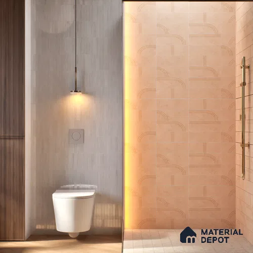 Subway Wall Tile TL 05980 B Opal Tan Plain 225 x 75 mm Vitrified Matte Finish - 9 mm | Suitable For Bathroom, Kitchen | 2 mm Spacer is Mandatory