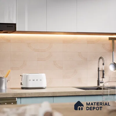 Subway Wall Tile TL 05980 B Opal Tan Plain 225 x 75 mm Vitrified Matte Finish - 9 mm | Suitable For Bathroom, Kitchen | 2 mm Spacer is Mandatory (Sample)