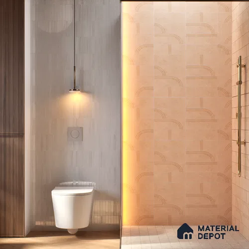 Subway Wall Tile TL 05980 Opal Tan Decor 225 x 75 mm Vitrified Glue Matte Finish - 9 mm | Suitable For Bathroom, Kitchen | 2 mm Spacer is Mandatory
