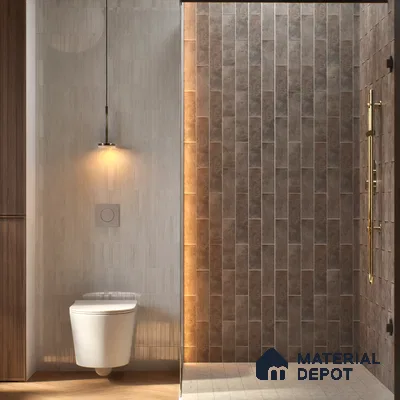 Subway Wall Tile TL 06167 F Relic Graphite Slate 12 x 3 inch Ceramic Matte Finish - 10 mm | 30 Random Design | Suitable for Accent / Feature Walls, Bathroom, Kitchen Wall & Backsplashes