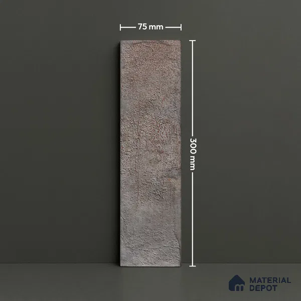 Subway Wall Tile TL 06167 F Relic Graphite Slate 12 x 3 inch Ceramic Matte Finish - 10 mm | 30 Random Design | Suitable for Accent / Feature Walls, Bathroom, Kitchen Wall & Backsplashes