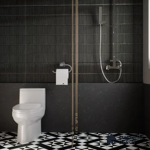 Subway Wall Tile TL 05850 B Tones Jet Noir 2 ft x 1 ft Ceramic Glossy Finish - 9 mm | Suitable for Bathroom, Kitchen & Backsplashes | Please Expect a Slight Variation of Pattern