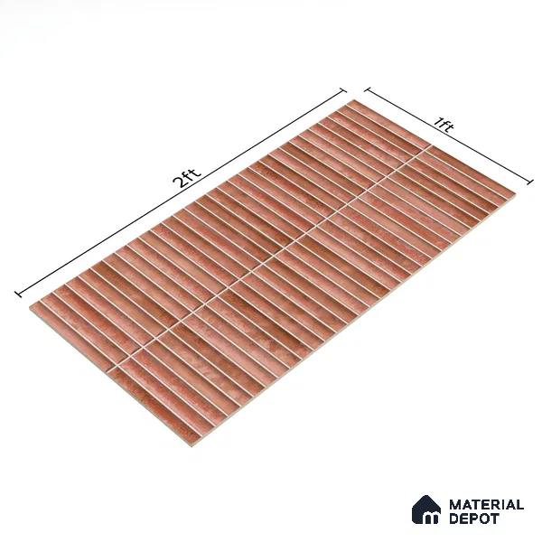 Subway Wall Tile TL 05850 C Tones Rose Quartz 2 ft x 1 ft Ceramic Glossy Finish - 9 mm | Suitable for Bathroom, Kitchen & Backsplashes | Please Expect a Slight Variation of Pattern