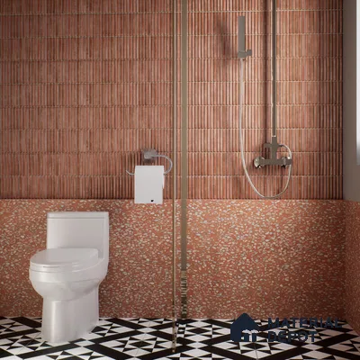 Subway Wall Tile TL 05850 C Tones Rose Quartz 2 ft x 1 ft Ceramic Glossy Finish - 9 mm | Suitable for Bathroom, Kitchen & Backsplashes | Please Expect a Slight Variation of Pattern
