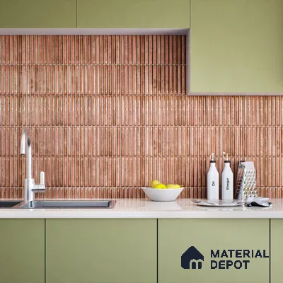 Subway Wall Tile TL 05850 C Tones Rose Quartz 2 ft x 1 ft Ceramic Glossy Finish - 9 mm | Suitable for Bathroom, Kitchen & Backsplashes | Please Expect a Slight Variation of Pattern