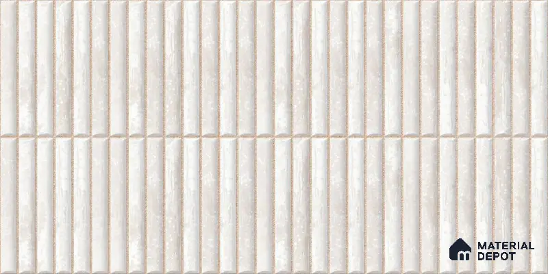 Subway Wall Tile TL 05850 D Tones Snow Drift 2 ft x 1 ft Ceramic Glossy Finish - 9 mm | Suitable for Bathroom, Kitchen & Backsplashes | Please Expect a Slight Variation of Pattern