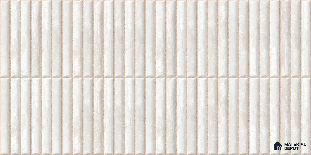 Subway Wall Tile TL 05850 D Tones Snow Drift 2 ft x 1 ft Ceramic Glossy Finish - 9 mm | Suitable for Bathroom, Kitchen & Backsplashes | Please Expect a Slight Variation of Pattern
