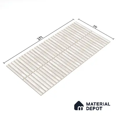 Subway Wall Tile TL 05850 D Tones Snow Drift 2 ft x 1 ft Ceramic Glossy Finish - 9 mm | Suitable for Bathroom, Kitchen & Backsplashes | Please Expect a Slight Variation of Pattern