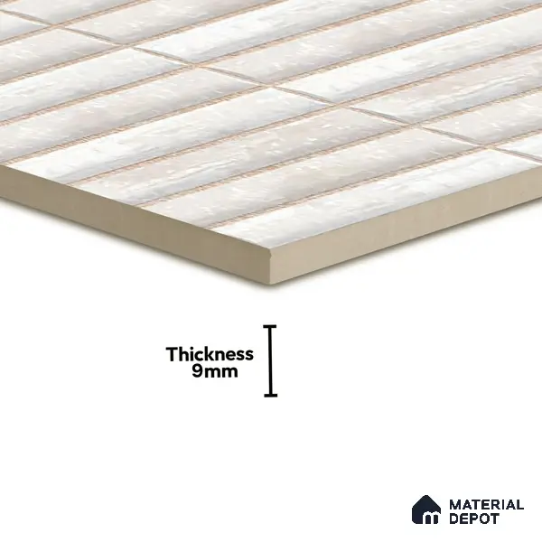 Subway Wall Tile TL 05850 D Tones Snow Drift 2 ft x 1 ft Ceramic Glossy Finish - 9 mm | Suitable for Bathroom, Kitchen & Backsplashes | Please Expect a Slight Variation of Pattern