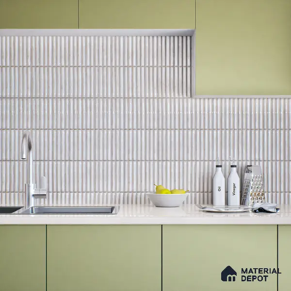 Subway Wall Tile TL 05850 D Tones Snow Drift 2 ft x 1 ft Ceramic Glossy Finish - 9 mm | Suitable for Bathroom, Kitchen & Backsplashes | Please Expect a Slight Variation of Pattern