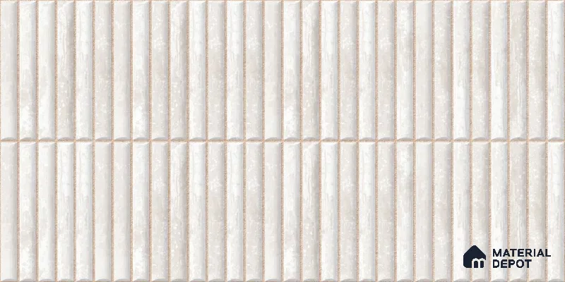 Subway Wall Tile TL 05850 D Tones Snow Drift 2 ft x 1 ft Ceramic Glossy Finish - 9 mm | Suitable for Bathroom, Kitchen & Backsplashes | Please Expect a Slight Variation of Pattern