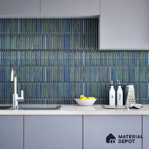 Subway Wall Tile TL 05850 E Tones Sky Bliss 2 ft x 1 ft Ceramic Glossy Finish - 9 mm | Suitable for Bathroom, Kitchen & Backsplashes | Please Expect a Slight Variation of Pattern