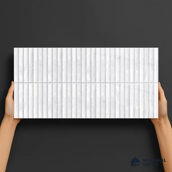 Subway Wall Tile TL 05850 F Tones Ivory Gleam 2 ft x 1 ft Ceramic Glossy Finish - 9 mm | Suitable for Bathroom, Kitchen & Backsplashes | Please Expect a Slight Variation of Pattern