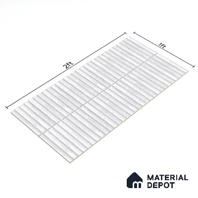 Subway Wall Tile TL 05850 F Tones Ivory Gleam 2 ft x 1 ft Ceramic Glossy Finish - 9 mm | Suitable for Bathroom, Kitchen & Backsplashes | Please Expect a Slight Variation of Pattern