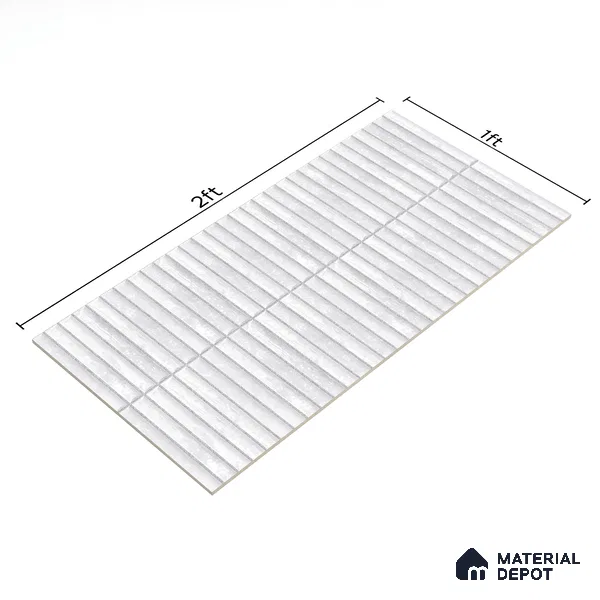 Subway Wall Tile TL 05850 F Tones Ivory Gleam 2 ft x 1 ft Ceramic Glossy Finish - 9 mm | Suitable for Bathroom, Kitchen & Backsplashes | Please Expect a Slight Variation of Pattern