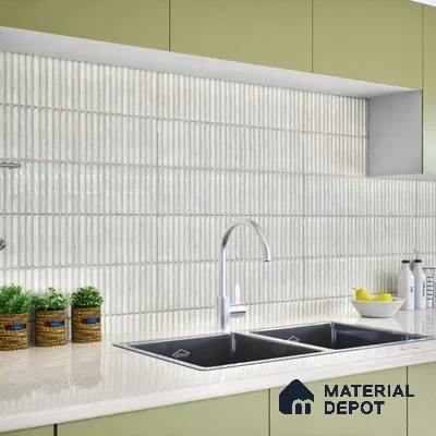 Subway Wall Tile TL 05850 F Tones Ivory Gleam 2 ft x 1 ft Ceramic Glossy Finish - 9 mm | Suitable for Bathroom, Kitchen & Backsplashes | Please Expect a Slight Variation of Pattern