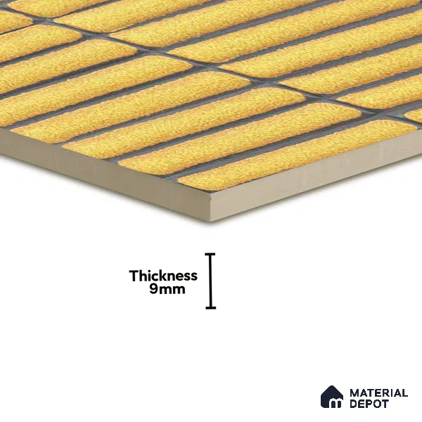 Subway Wall Tile TL 05850 Tones Golden Glow 2 ft x 1 ft Ceramic Glossy Finish - 9 mm | Suitable for Bathroom, Kitchen & Backsplashes | Please Expect a Slight Variation of Pattern