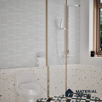 Subway Wall Tile TL 05849 B Tones Azure Dream 2 ft x 1 ft Ceramic Matte Finish - 9 mm | Suitable for Bathroom, Kitchen & Backsplashes | Please Expect a Slight Variation of Pattern