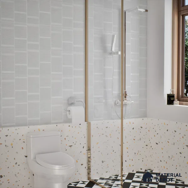 Subway Wall Tile TL 05849 B Tones Azure Dream 2 ft x 1 ft Ceramic Matte Finish - 9 mm | Suitable for Bathroom, Kitchen & Backsplashes | Please Expect a Slight Variation of Pattern