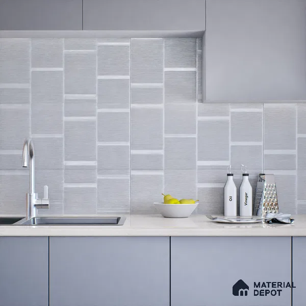 Subway Wall Tile TL 05849 B Tones Azure Dream 2 ft x 1 ft Ceramic Matte Finish - 9 mm | Suitable for Bathroom, Kitchen & Backsplashes | Please Expect a Slight Variation of Pattern