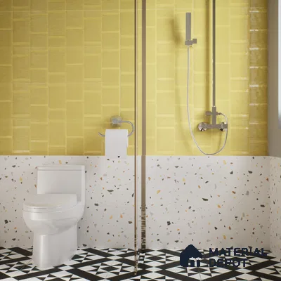 Subway Wall Tile TL 05849 D Tones Amber Sunset 2 ft x 1 ft Ceramic Matte Finish - 9 mm | Suitable for Bathroom, Kitchen & Backsplashes | Please Expect a Slight Variation of Pattern