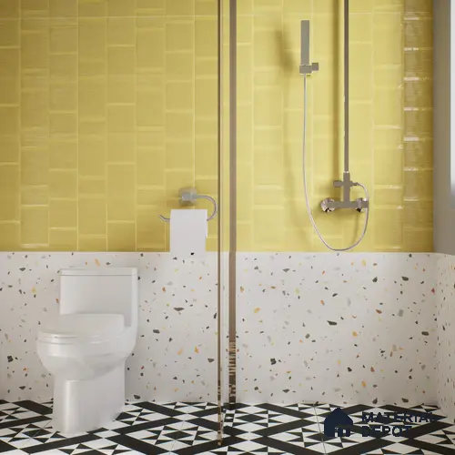 Subway Wall Tile TL 05849 D Tones Amber Sunset 2 ft x 1 ft Ceramic Matte Finish - 9 mm | Suitable for Bathroom, Kitchen & Backsplashes | Please Expect a Slight Variation of Pattern