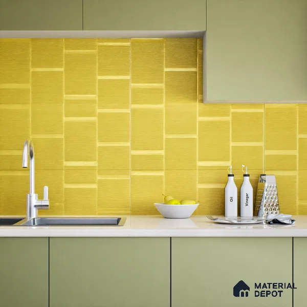Subway Wall Tile TL 05849 D Tones Amber Sunset 2 ft x 1 ft Ceramic Matte Finish - 9 mm | Suitable for Bathroom, Kitchen & Backsplashes | Please Expect a Slight Variation of Pattern