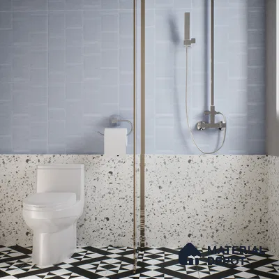 Subway Wall Tile TL 05849 E Tones Sapphire Wave 2 ft x 1 ft Ceramic Matte Finish - 9 mm | Suitable for Bathroom, Kitchen & Backsplashes | Please Expect a Slight Variation of Pattern (Sample)