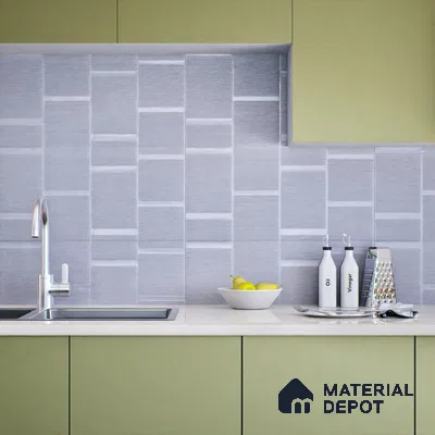 Subway Wall Tile TL 05849 E Tones Sapphire Wave 2 ft x 1 ft Ceramic Matte Finish - 9 mm | Suitable for Bathroom, Kitchen & Backsplashes | Please Expect a Slight Variation of Pattern (Sample)