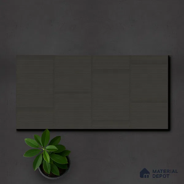 Subway Wall Tile TL 05849 F Tones Onyx Shadow 2 ft x 1 ft Ceramic Matte Finish - 9 mm | Suitable for Bathroom, Kitchen & Backsplashes | Please Expect a Slight Variation of Pattern