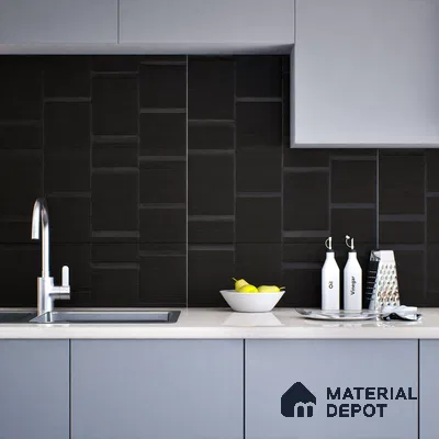 Subway Wall Tile TL 05849 F Tones Onyx Shadow 2 ft x 1 ft Ceramic Matte Finish - 9 mm | Suitable for Bathroom, Kitchen & Backsplashes | Please Expect a Slight Variation of Pattern