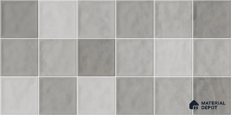 Subway Wall Tile TL 05848 D Tones Storm Cloud 2 ft x 1 ft Ceramic Glossy Finish - 9 mm | Suitable for Bathroom, Kitchen & Backsplashes | Please Expect a Slight Variation of Pattern (Sample)