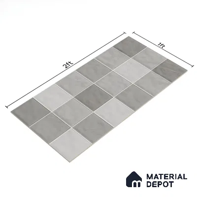 Subway Wall Tile TL 05848 D Tones Storm Cloud 2 ft x 1 ft Ceramic Glossy Finish - 9 mm | Suitable for Bathroom, Kitchen & Backsplashes | Please Expect a Slight Variation of Pattern (Sample)