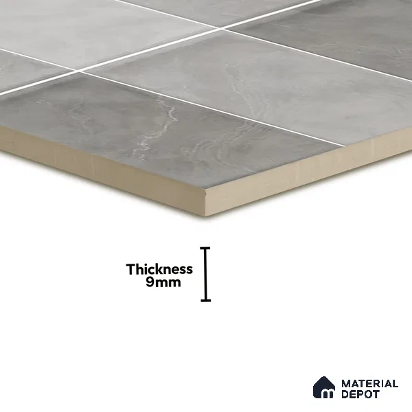 Subway Wall Tile TL 05848 D Tones Storm Cloud 2 ft x 1 ft Ceramic Glossy Finish - 9 mm | Suitable for Bathroom, Kitchen & Backsplashes | Please Expect a Slight Variation of Pattern (Sample)