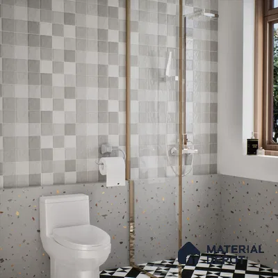 Subway Wall Tile TL 05848 D Tones Storm Cloud 2 ft x 1 ft Ceramic Glossy Finish - 9 mm | Suitable for Bathroom, Kitchen & Backsplashes | Please Expect a Slight Variation of Pattern (Sample)