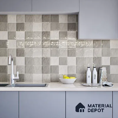 Subway Wall Tile TL 05848 D Tones Storm Cloud 2 ft x 1 ft Ceramic Glossy Finish - 9 mm | Suitable for Bathroom, Kitchen & Backsplashes | Please Expect a Slight Variation of Pattern (Sample)