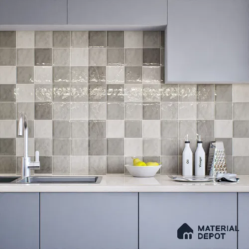 Subway Wall Tile TL 05848 D Tones Storm Cloud 2 ft x 1 ft Ceramic Glossy Finish - 9 mm | Suitable for Bathroom, Kitchen & Backsplashes | Please Expect a Slight Variation of Pattern