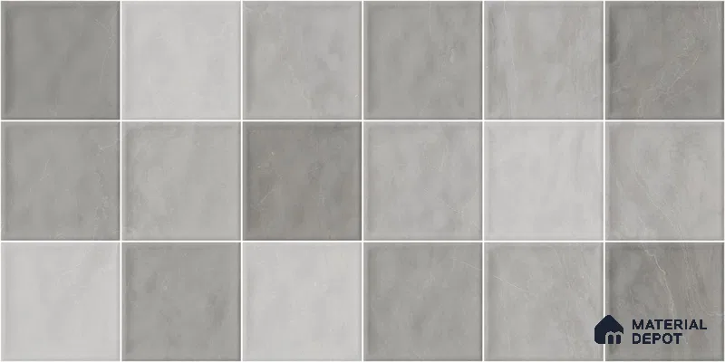 Subway Wall Tile TL 05848 D Tones Storm Cloud 2 ft x 1 ft Ceramic Glossy Finish - 9 mm | Suitable for Bathroom, Kitchen & Backsplashes | Please Expect a Slight Variation of Pattern