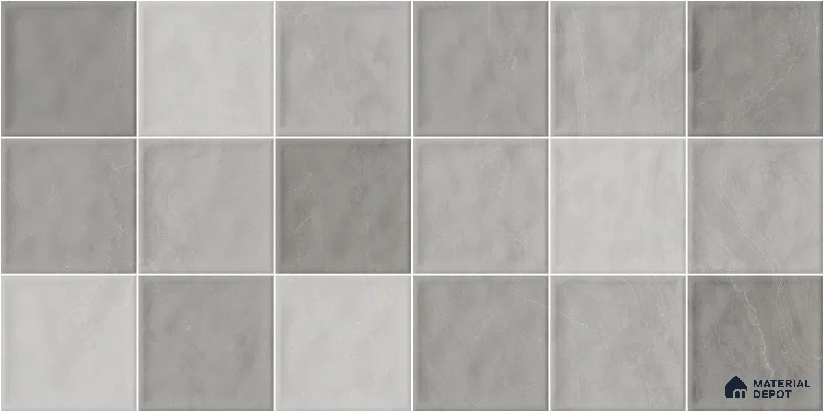 Subway Wall Tile TL 05848 D Tones Storm Cloud 2 ft x 1 ft Ceramic Glossy Finish - 9 mm | Suitable for Bathroom, Kitchen & Backsplashes | Please Expect a Slight Variation of Pattern