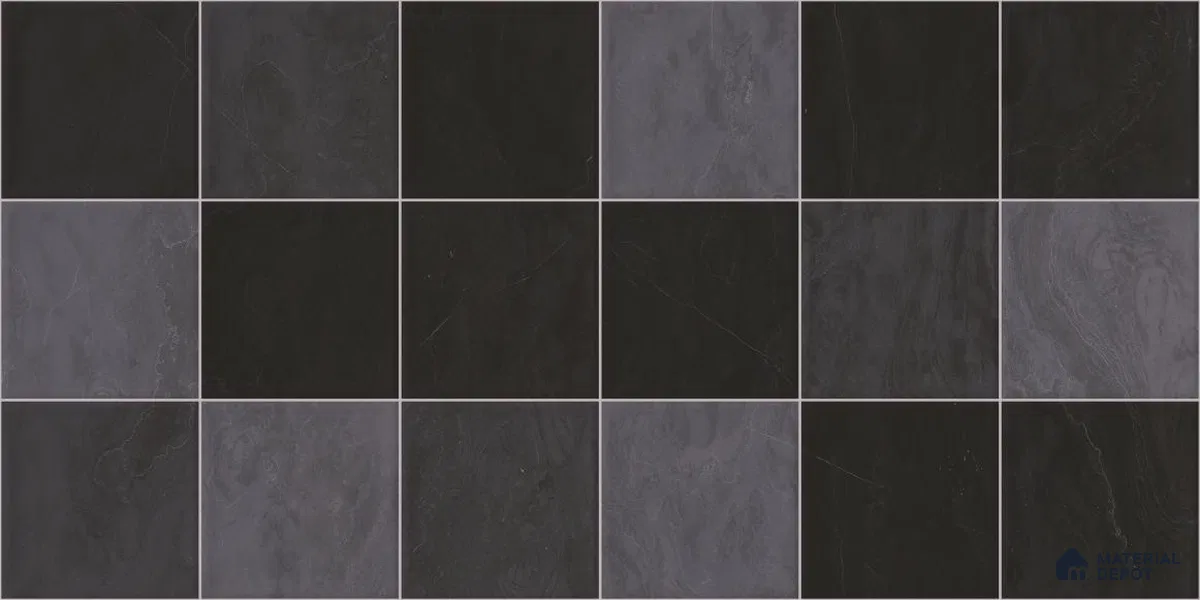 Subway Wall Tile TL 05848 E Tones Midnight Plus 2 ft x 1 ft Ceramic Glossy Finish - 9 mm | Suitable for Bathroom, Kitchen & Backsplashes | Please Expect a Slight Variation of Pattern (Sample)