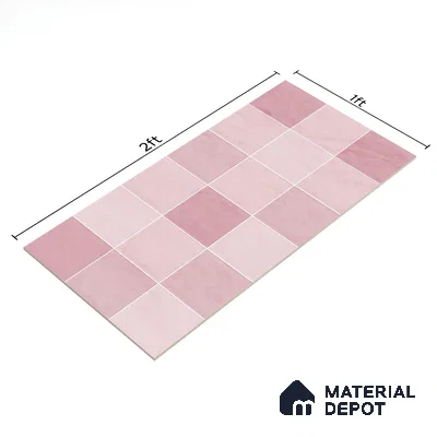 Subway Wall Tile TL 05848 Tones Blush Petal 2 ft x 1 ft Ceramic Glossy Finish - 9 mm | Suitable for Bathroom, Kitchen & Backsplashes | Please Expect a Slight Variation of Pattern