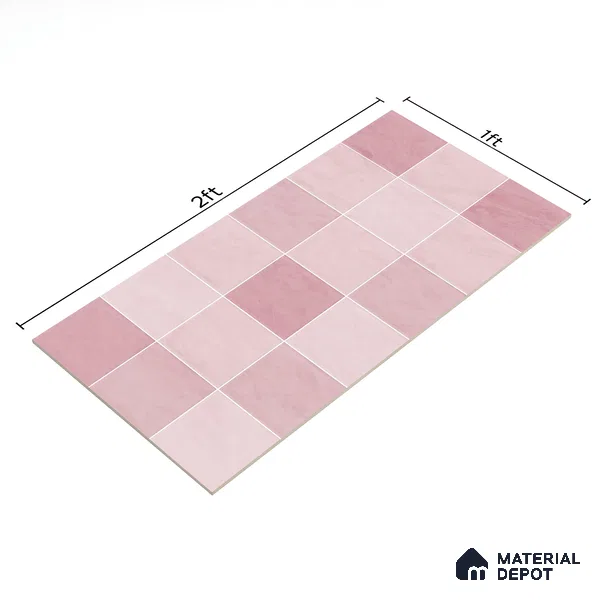Subway Wall Tile TL 05848 Tones Blush Petal 2 ft x 1 ft Ceramic Glossy Finish - 9 mm | Suitable for Bathroom, Kitchen & Backsplashes | Please Expect a Slight Variation of Pattern