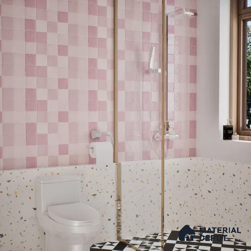 Subway Wall Tile TL 05848 Tones Blush Petal 2 ft x 1 ft Ceramic Glossy Finish - 9 mm | Suitable for Bathroom, Kitchen & Backsplashes | Please Expect a Slight Variation of Pattern