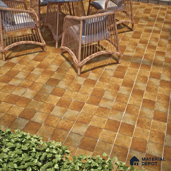 Subway Wall & Floor Tile TL 05261 C Heritage Square Cotta Cinder 8 x 8 inch Vitrified Matte Finish - 11 mm | 30 Random Faces | Suitable for Accent / Feature Walls, Bathroom, Kitchen Wall & Backsplashes | Please Expect a Slight Variation of Pattern