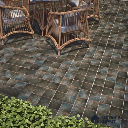 Subway Wall & Floor Tile TL 05261 F Heritage Square Noir Black 8 x 8 inch Vitrified Matte Finish - 11 mm | 30 Random Faces | Suitable for Accent / Feature Walls, Bathroom, Kitchen Wall & Backsplashes | Please Expect a Slight Variation of Pattern