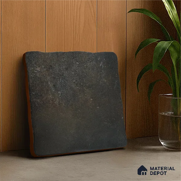 Subway Wall & Floor Tile TL 05261 F Heritage Square Noir Black 8 x 8 inch Vitrified Matte Finish - 11 mm | 30 Random Faces | Suitable for Accent / Feature Walls, Bathroom, Kitchen Wall & Backsplashes | Please Expect a Slight Variation of Pattern (Sample)