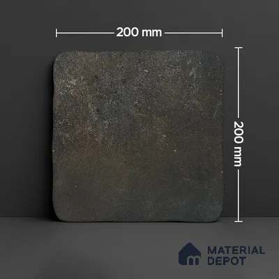 Subway Wall & Floor Tile TL 05261 F Heritage Square Noir Black 8 x 8 inch Vitrified Matte Finish - 11 mm | 30 Random Faces | Suitable for Accent / Feature Walls, Bathroom, Kitchen Wall & Backsplashes | Please Expect a Slight Variation of Pattern (Sample)
