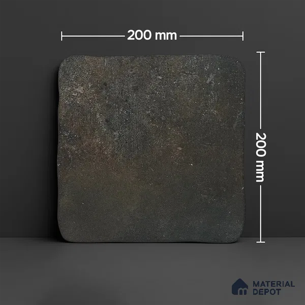Subway Wall & Floor Tile TL 05261 F Heritage Square Noir Black 8 x 8 inch Vitrified Matte Finish - 11 mm | 30 Random Faces | Suitable for Accent / Feature Walls, Bathroom, Kitchen Wall & Backsplashes | Please Expect a Slight Variation of Pattern (Sample)